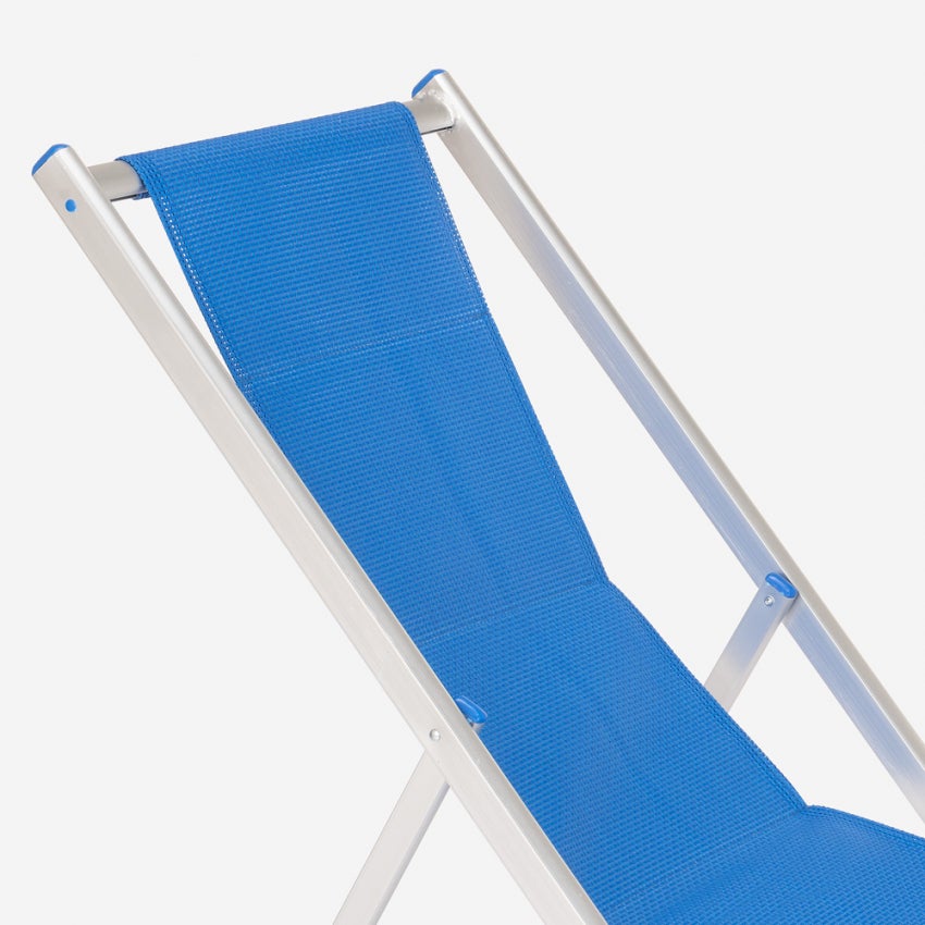 4 chaises de plage pliantes réglables en aluminium Riccione Gold - 5