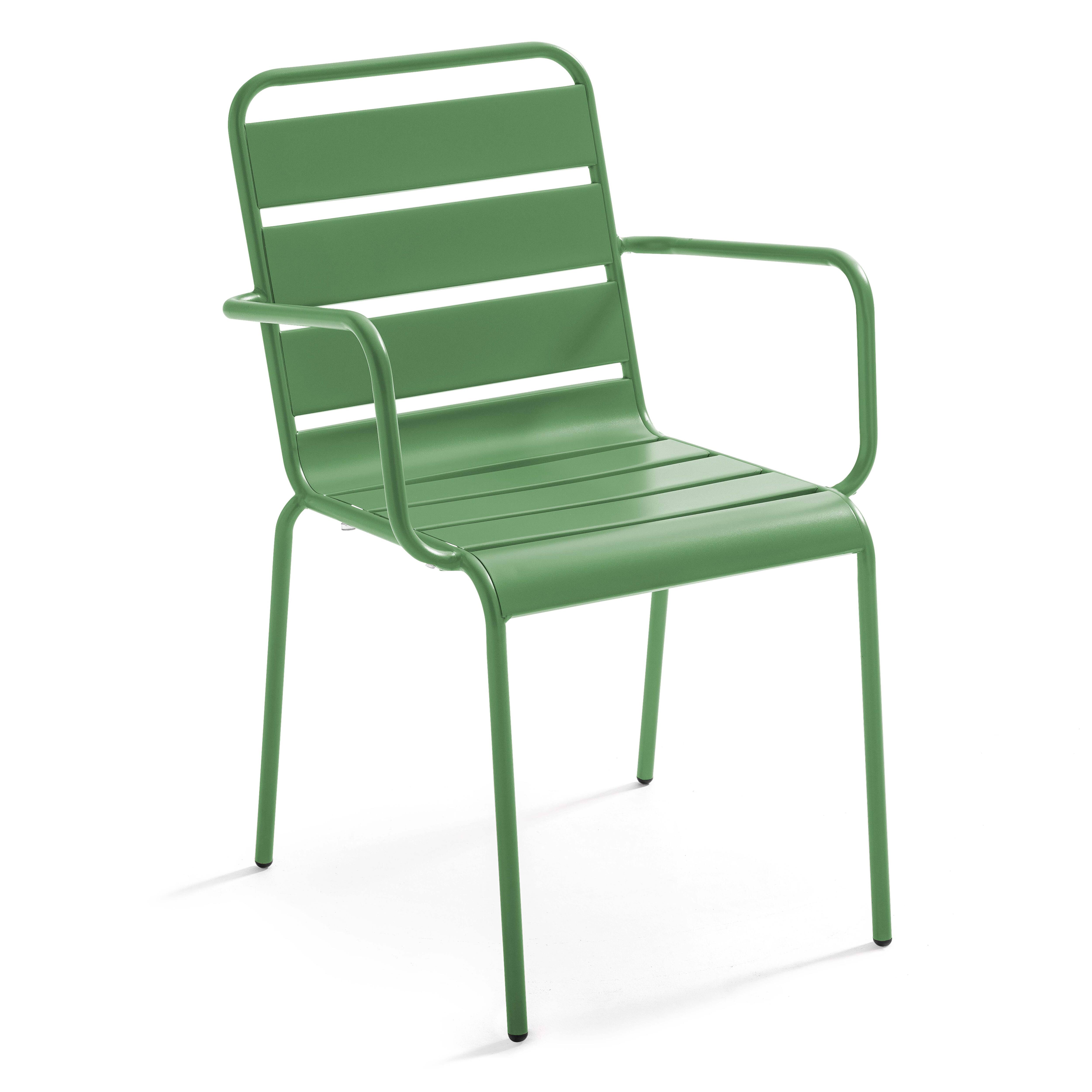 Fauteuil de jardin en métal vert cactus , Palavas - Oviala - 2
