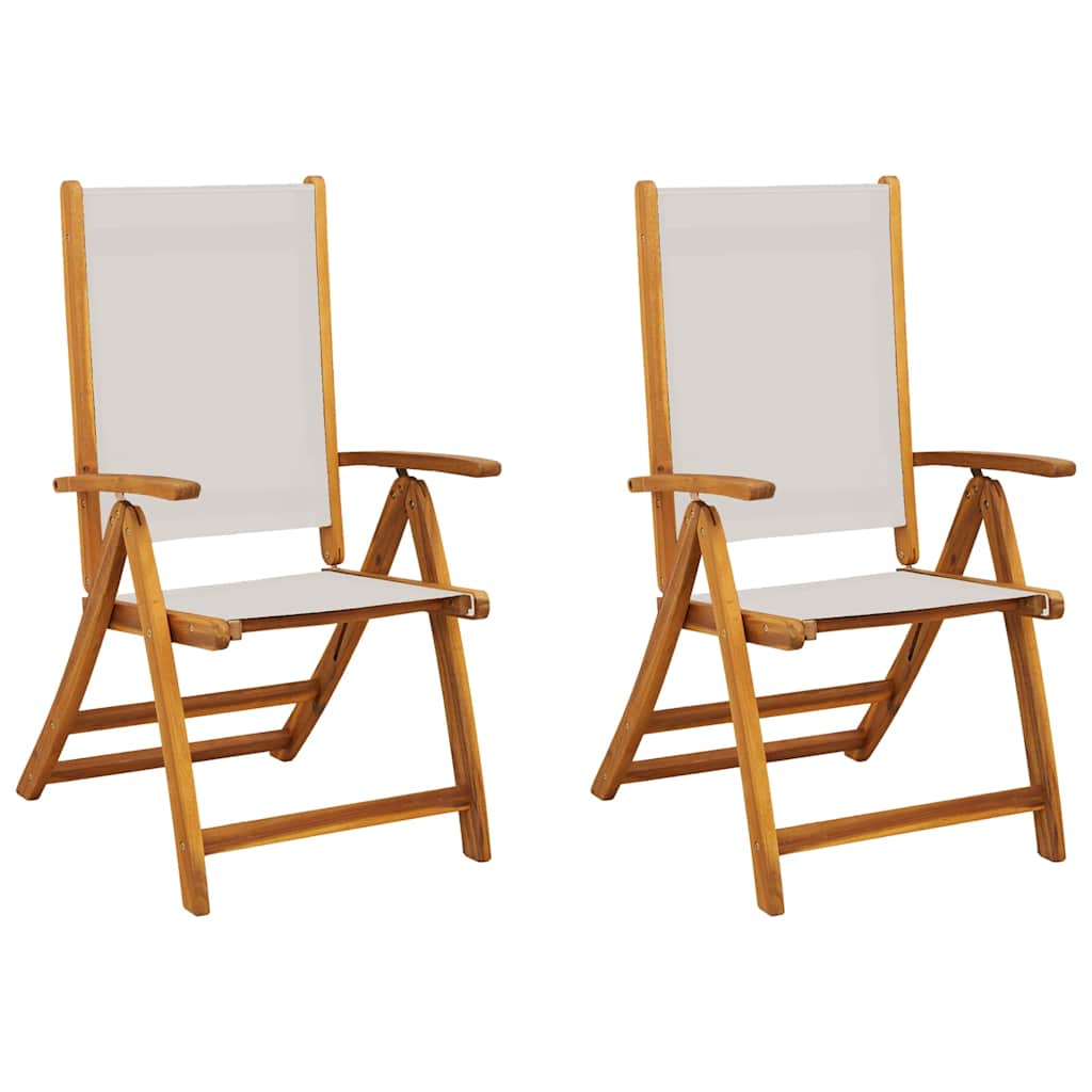 2 Sedie Da Giardino Pieghevoli In Legno Massello Di Acacia - Ruvide E Resistenti Per Esterno, 51x66x95 Cm