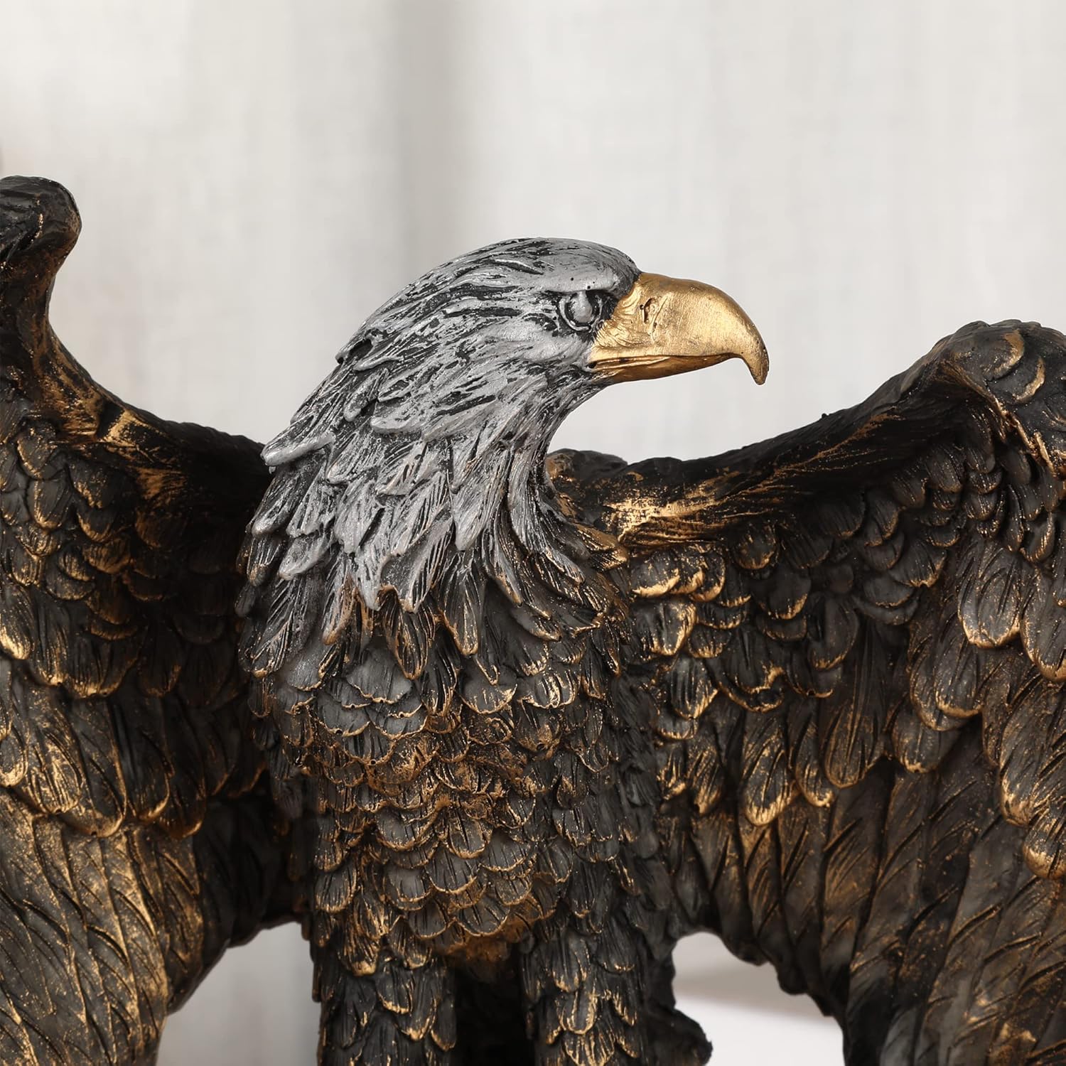 26cm H Statue d'aigle Patriotique,Sculptures en résine de grès pour Hommes,Figurines d'aigles Oiseaux Sauvages,Statue d'art Abstrait Figurines à - 3