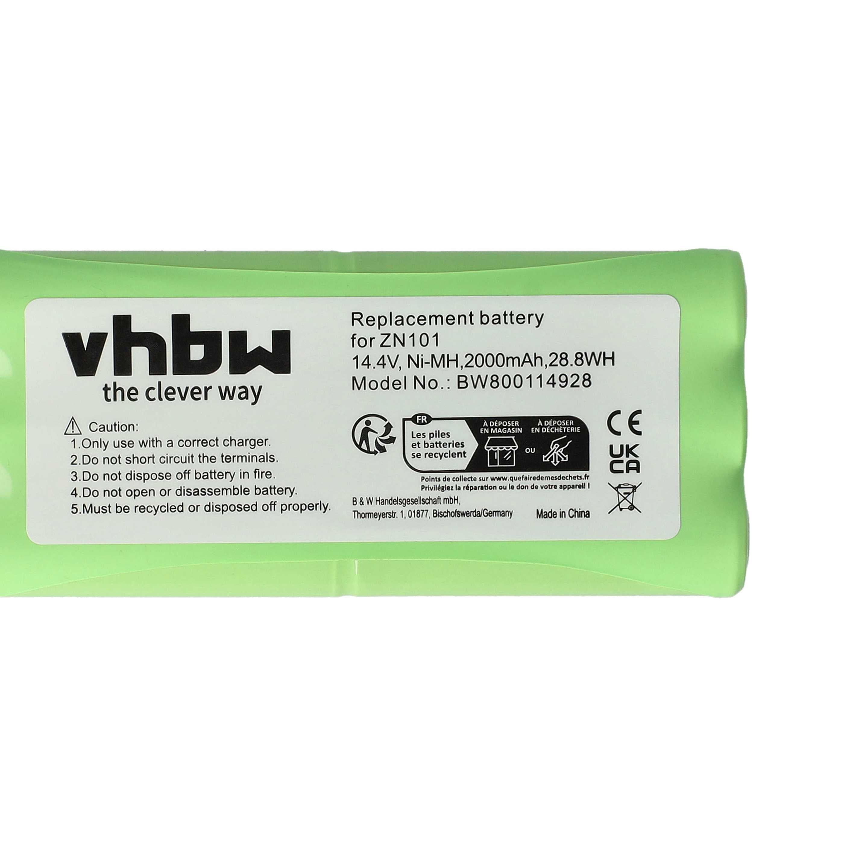 vhbw NiMH batterie 2000mAh (14.4V) pour robot aspirateur Home Cleaner robots domestiques Midea R1-l051b, Aircraftvacuums Pilot - 5