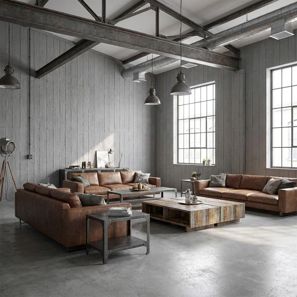 Panel mural de piedra natural flexible, efecto HORMIGÓN EN LISTONES, 60x120, 10 pzas (7,2 m2) - 3