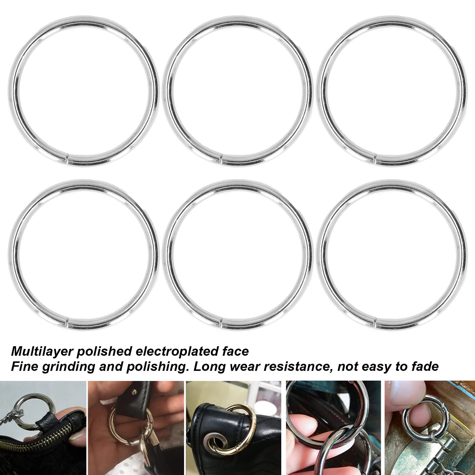 Fibbie Ad Anello In Metallo 50mm - Confezione Da 20 Pezzi Argento Per Fai Da Te - Foto 5