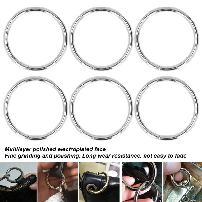 Fibbie Ad Anello In Metallo 50mm - Confezione Da 20 Pezzi Argento Per Fai Da Te - Foto 5