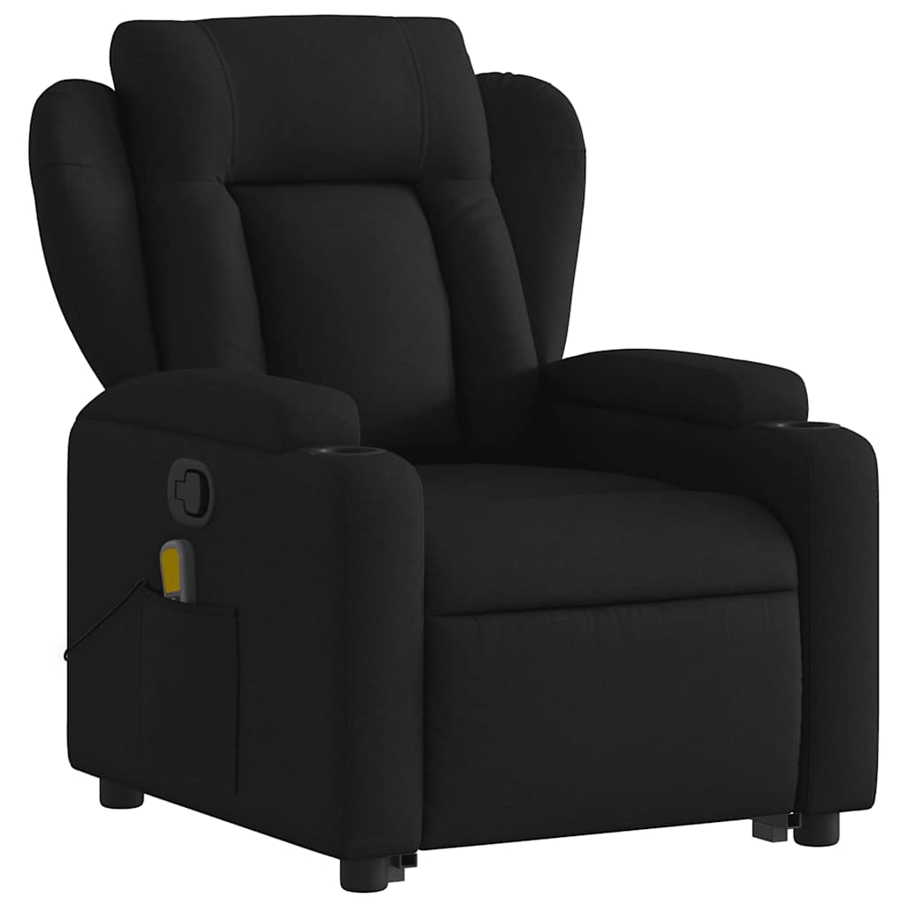 Fauteuil de massage inclinable Noir Tissu - 4