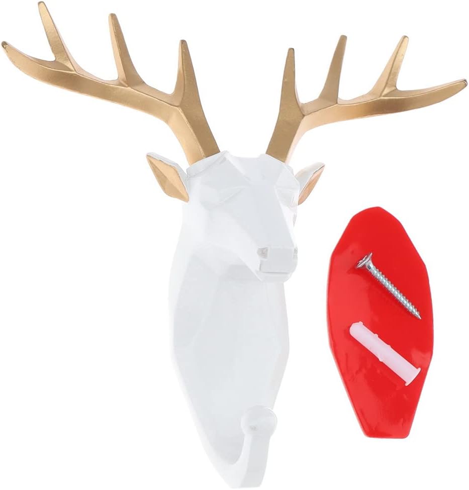 Dom Sypialnia Dekoracja Zwierzęca Jeleń Haki Żywica Montowane Na Ścianie Słodka Biżuteria Klucz Szalik Sukienki Wieszak na Płaszcze -