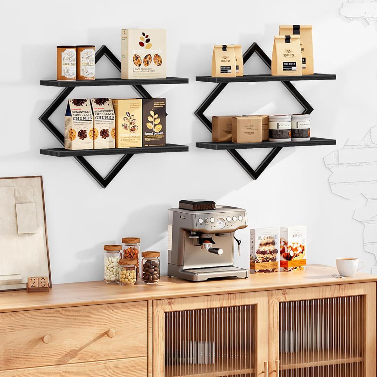 MOORLE Étagère de rangement multifonctionnelle, bibliothèque murale, étagère décorative, adaptée au salon, au bureau et au cabinet de travail. - 4