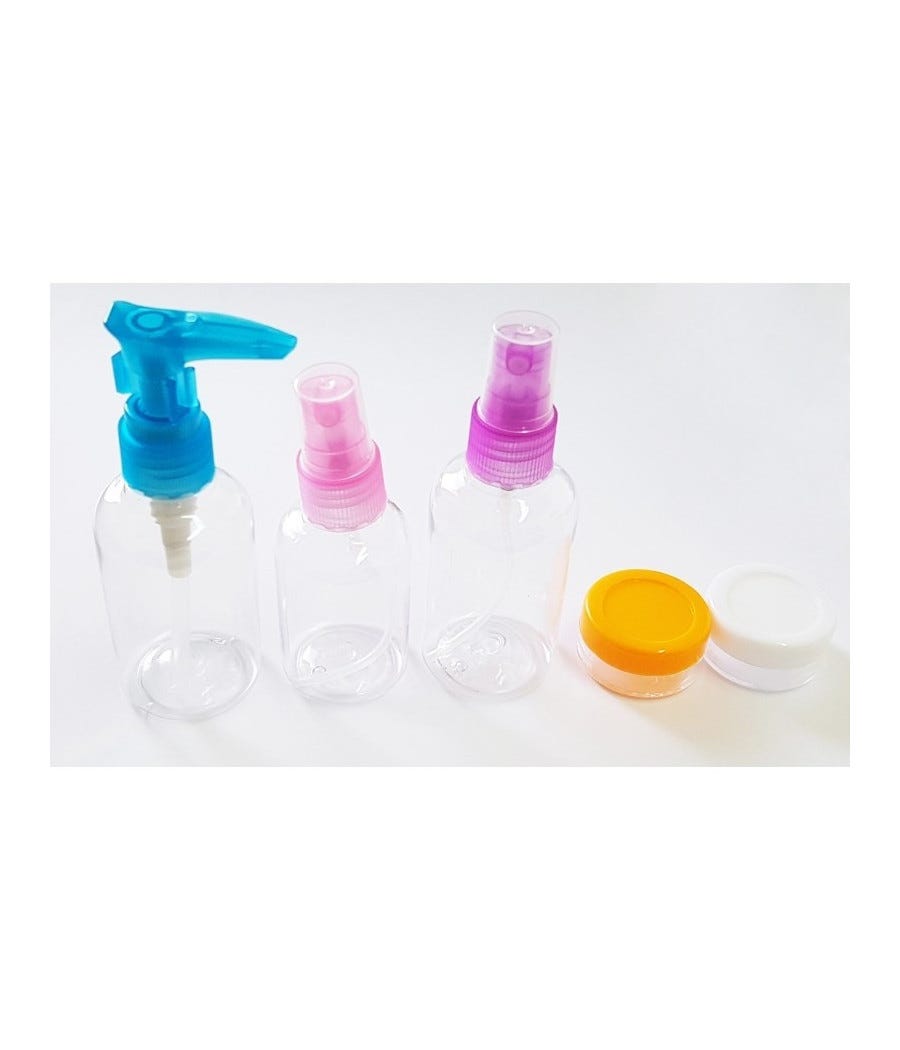 Trade Shop - Set 5 Porta Liquidi Contenitori Bottiglie Plastica Aereo Viaggio Bagaglio Creme - | Leroy Merlin Trade Shop - Set 5 Porta Liquidi Contenitori Bottiglie Plastica Aereo Viaggio Bagaglio Creme - | Leroy Merlin
