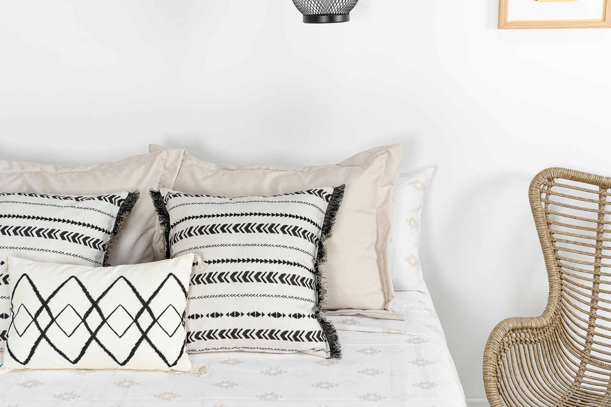 Ensemble de draps Kilim 3 pc 160x200 (Lit 160) Blanc - 9