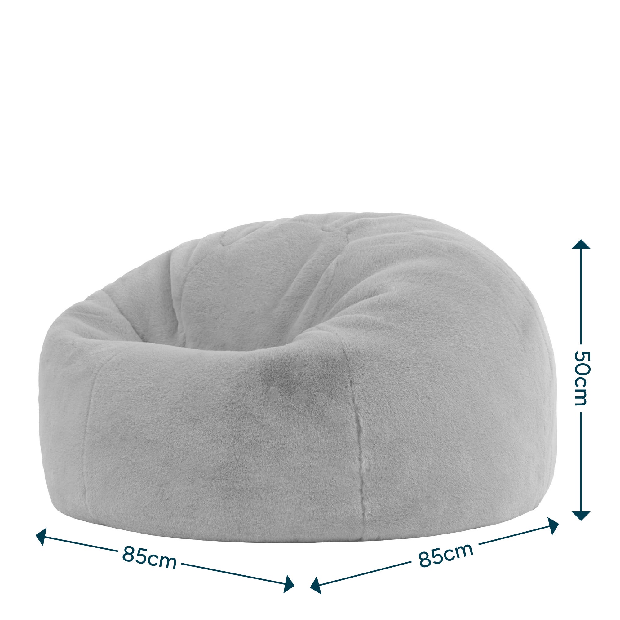 Pouf classique Icon en imitation fourrure luxueuse de lapin, beige, salon, chambre, 85x85cm, Made in Allemagne, Oeko-Tex® - 8