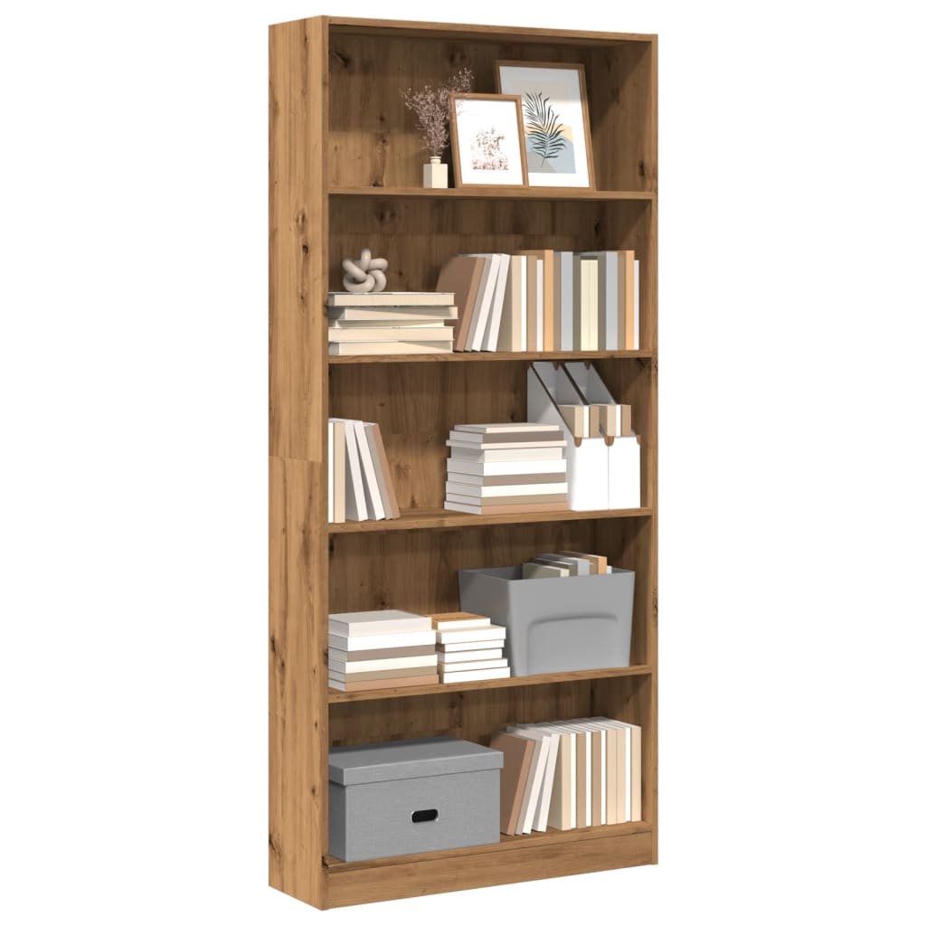 Bibliothèque pour Séjour en Bois Marron H. 24 x l. 80 x P. 24 cm - 2