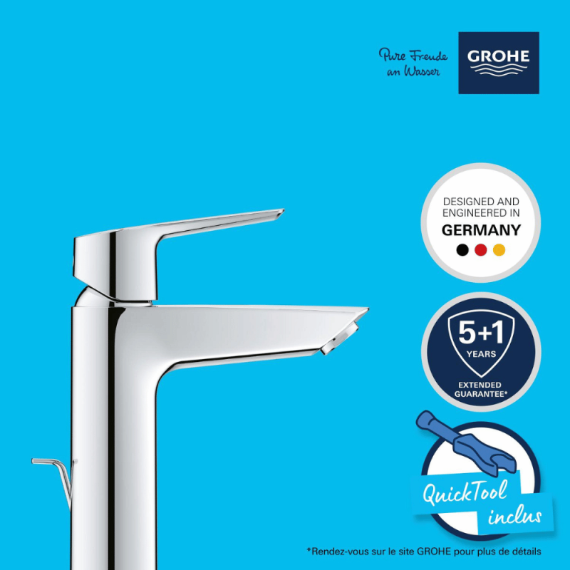 Miscelatore monocomando per lavabo GROHE Quickfix Start 2021 con scarico a scomparsa misura M - 6