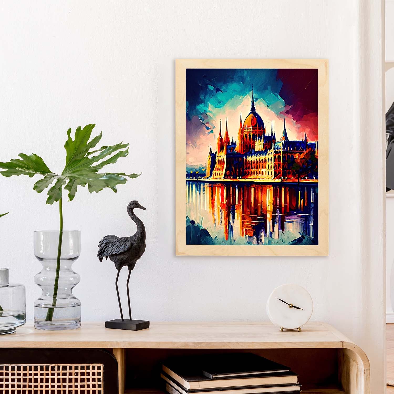 Nacnic Mont Saint-michel Affiche De Style Peinture À L'huile Illustrations De Monuments Et De Villes A3 Avec Cadres Noirs 87636593