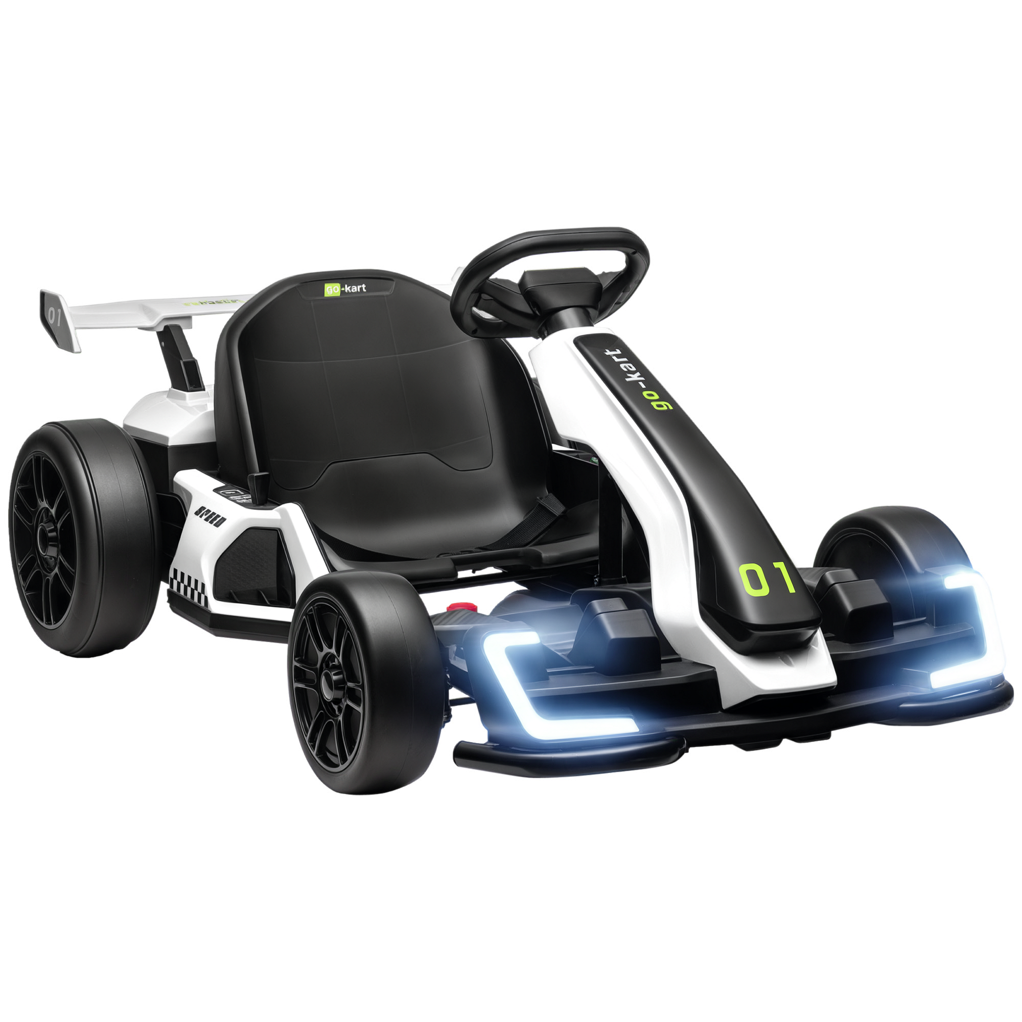 Ealtqund Kids Drift Kart 24V Eléctrico – Triciclo De Derrape Con Asiento Ajustable Y Estructura De Acero