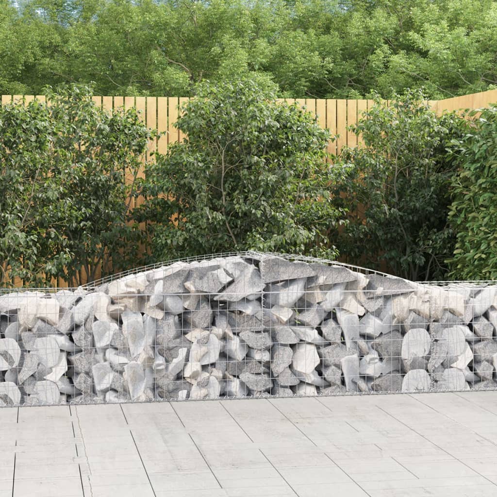 Kosze gabionowe, 10 szt, 400x50x60/80 cm, galwanizowane żelazo vidaXL