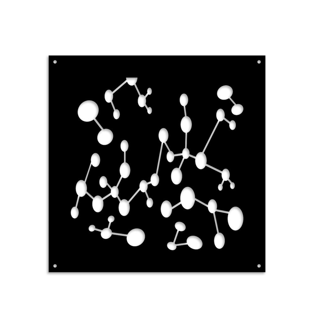 NANOTECH - Panel perforowany z PVC - Osłona przeciwsłoneczna - Rozmiar 98x98 cm - Grubość 1 cm - Kolor CZARNY