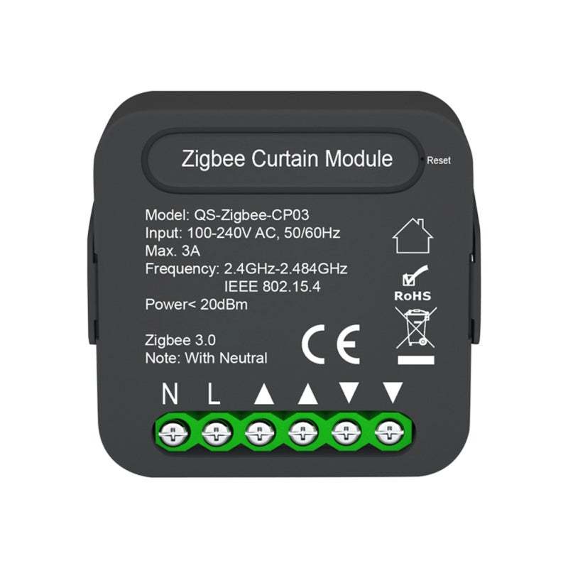 Interrupteur de rideau intelligent Tuya ZigBee QS-Zigbee-CP03, module ...