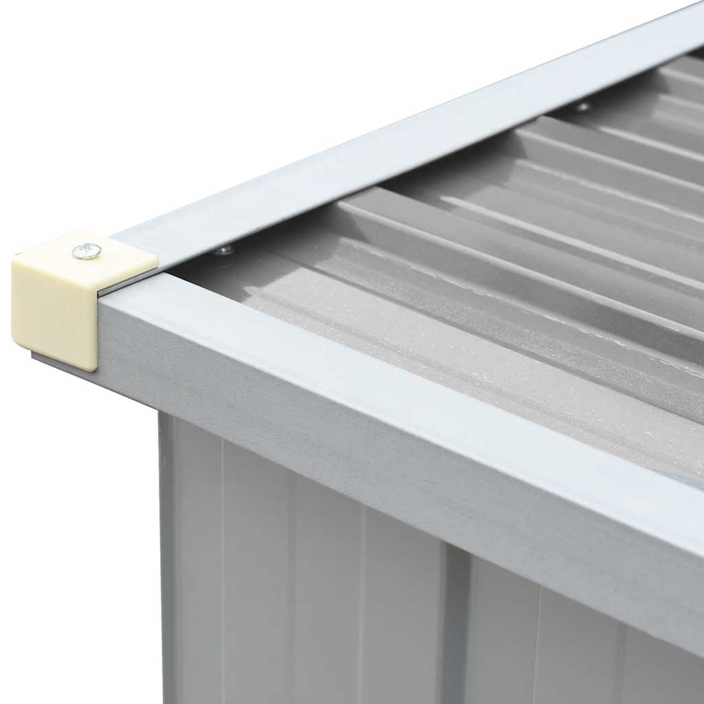 vidaXL Abri de stockage de bois Acier galvanisé 330x84x152 cm Gris - 5
