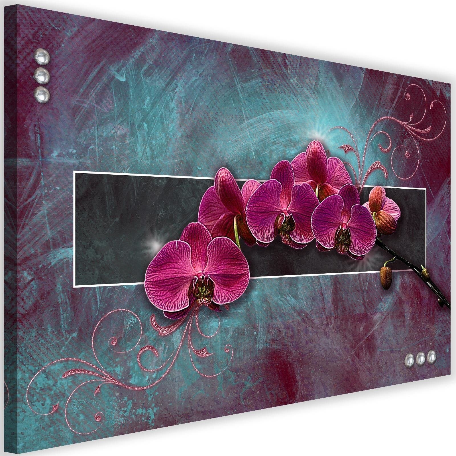 Obraz na płótnie, Orchidea kwiat różowy spa 3d 120x80