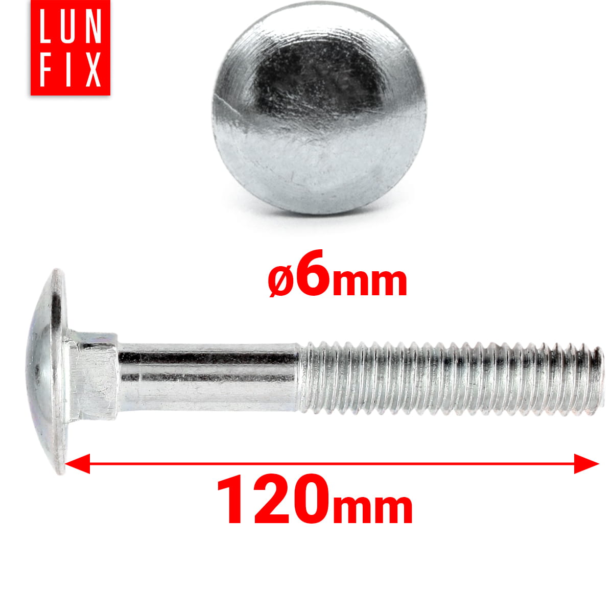 Śruba zamkowa M6 120 mm 1kg
