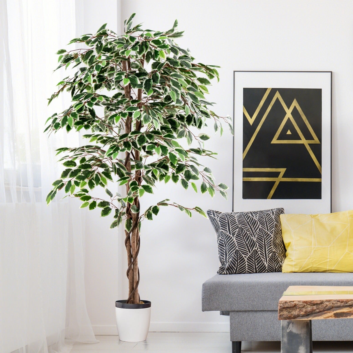 Essenza  Ficus Artificial 160Cm Con 1008 Hojas Y Maceta Resistente, Árbol Decorativo Interior , Leroy Merlin