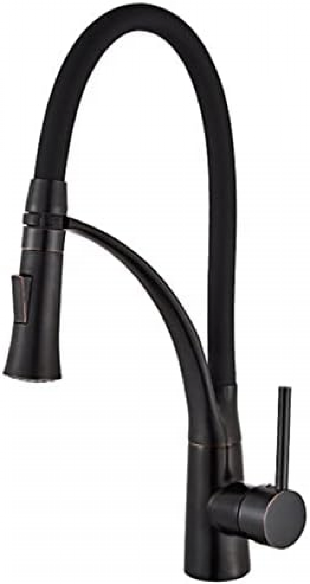 Bateria kuchenna ze stopu cynku z wyciąganą wylewką, czarna, ze stopu cynku