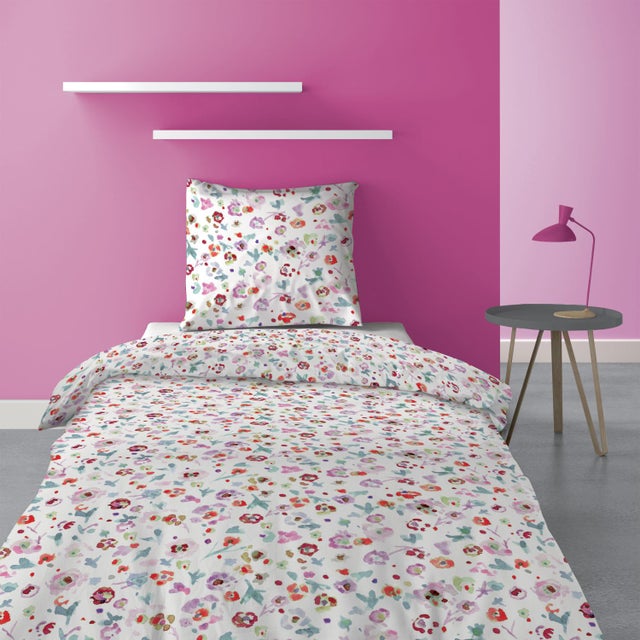 Parure de lit Liberty avec housse de couette et taie(s) d'oreiller white 140 x 200 cm Les Ateliers du Linge