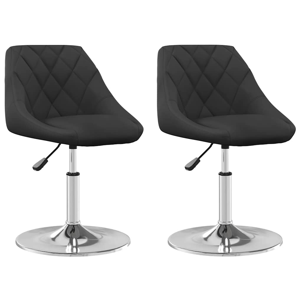 Chaises pivotantes à manger lot de 2 Noir Velours vidaXL - 2
