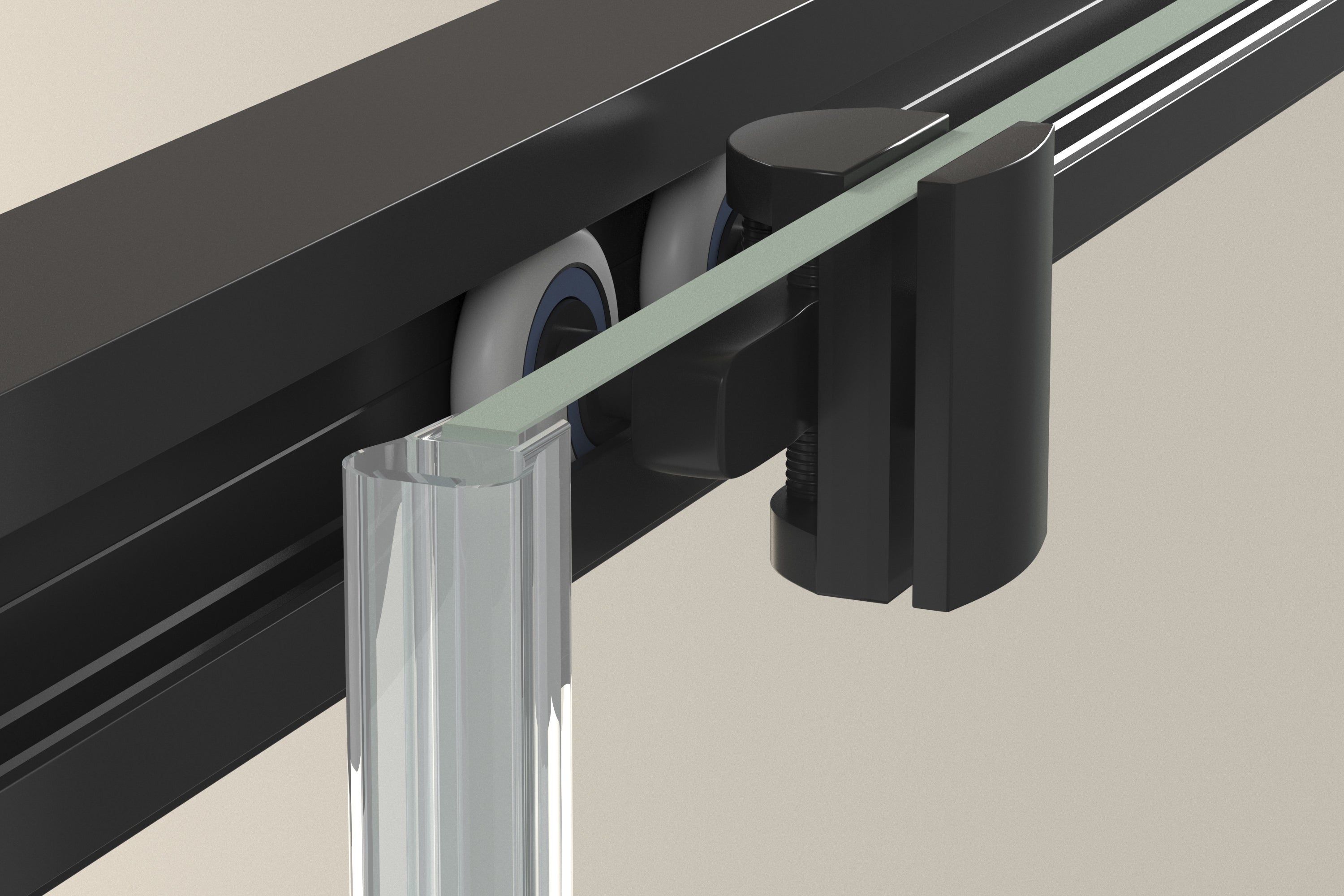 Parete doccia angolare 2 pannelli fissi 2 porte | Anteriore 90 - Laterale 80 cm | Vetro Trasparente 6mm Anticalcare Altezza 195cm | Nero opaco - 3