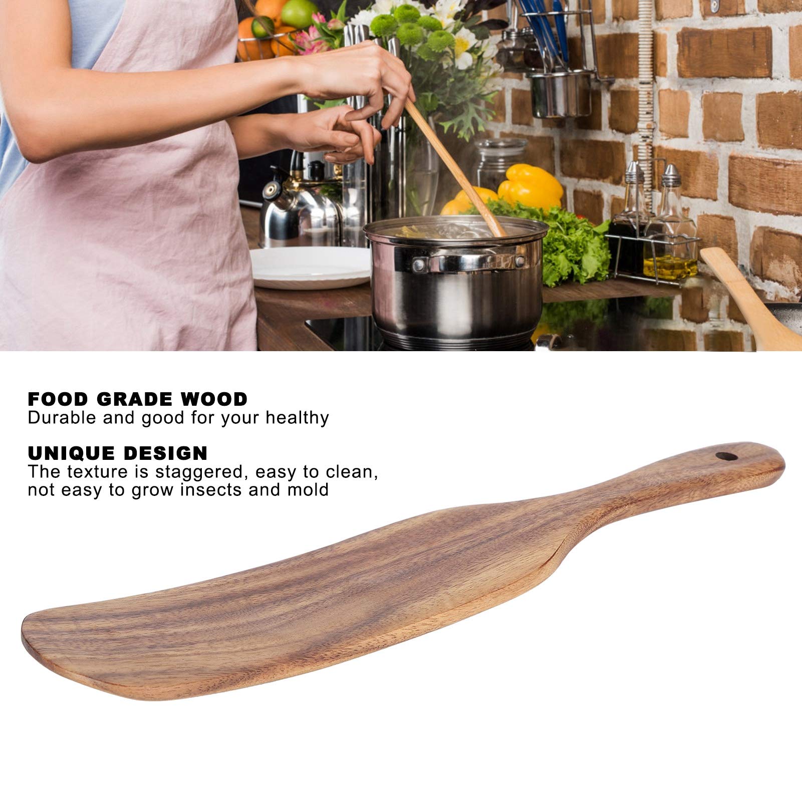 Spatola Legno Piatta per cucina Cm 45 manico compreso