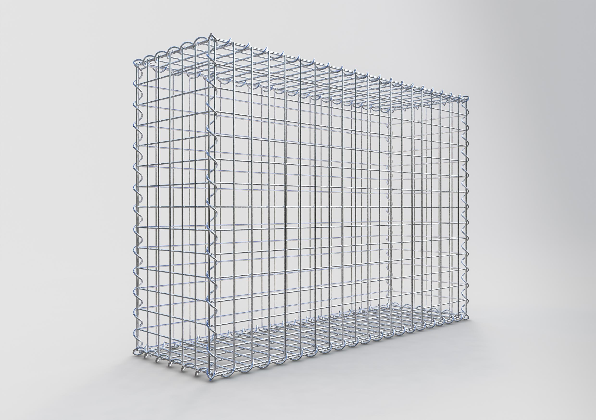 Gabiona - Gavión de acero galvanizado 100x70x30cm (LxAxP), malla 5 x 5cm, Espiral, jaula metálica para muro o jardín - 6