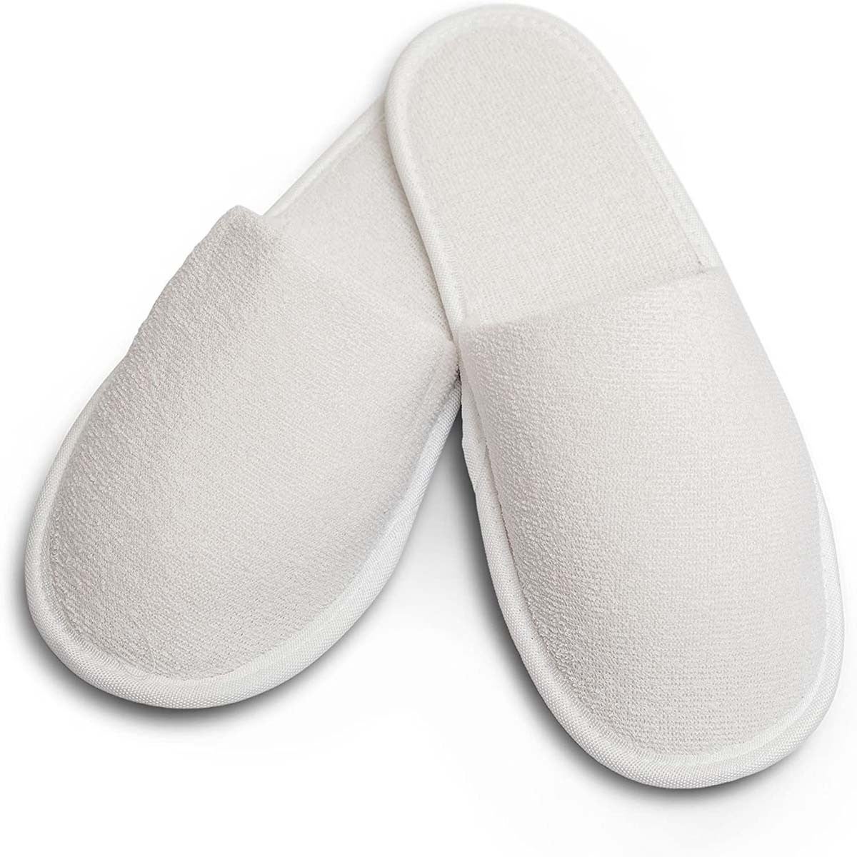 Lot de 10 paires de Chaussons éponges jetables fermés Blancs en