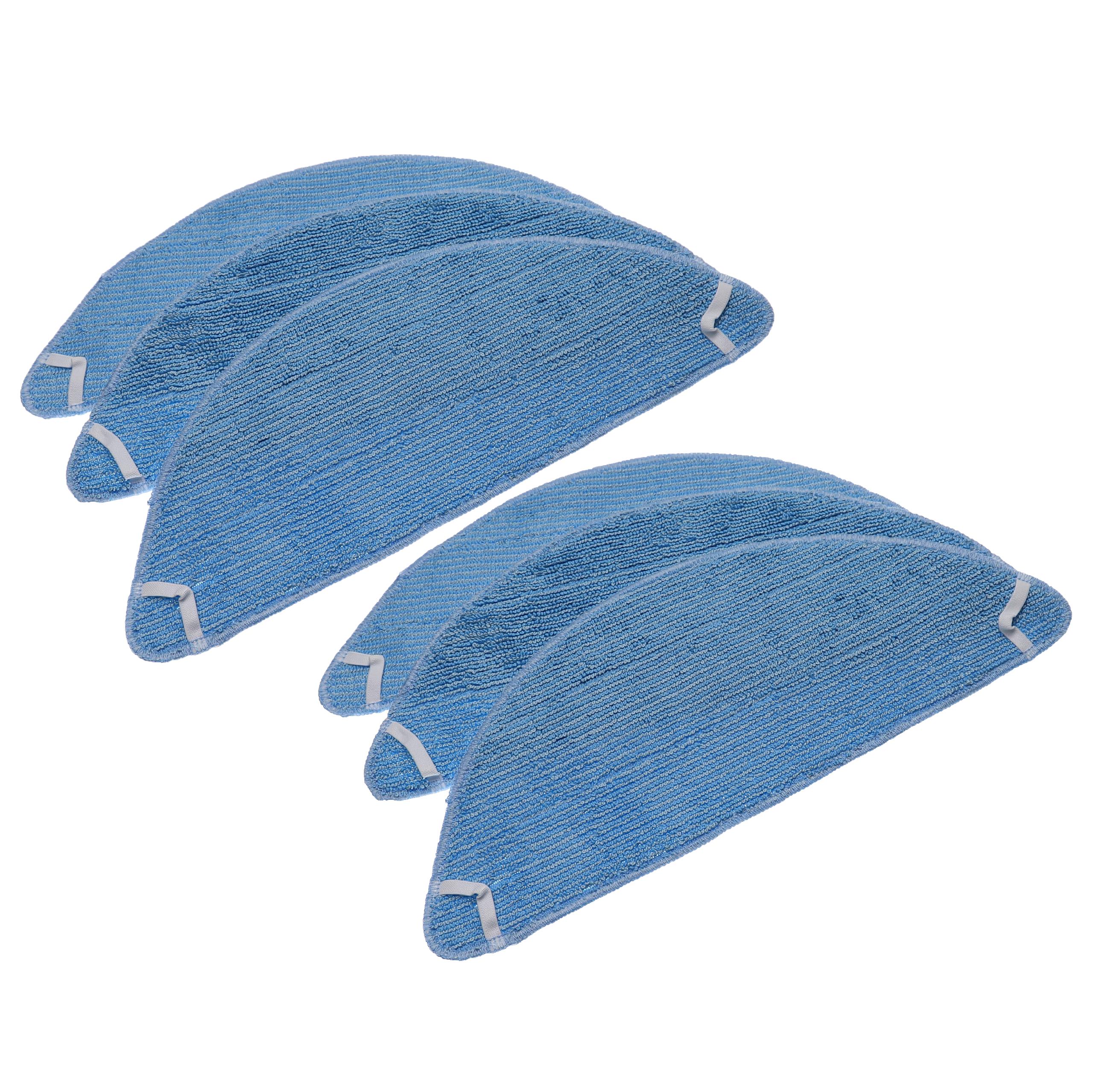 vhbw 6x compatible avec Ecovacs Deebot U2 Pro, U2 aspirateur robot - 6x chiffons microfibre - 5