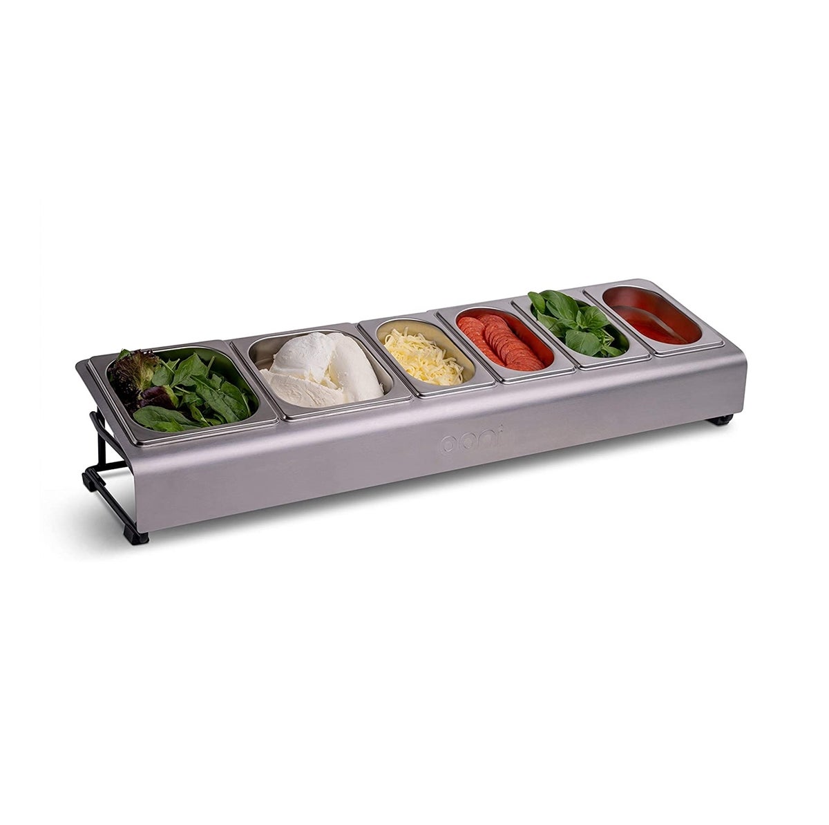 Porta Spezie In Acciaio Inox 304 Con 6 Inserti Rimovibili E Coperchio, 2,7L (45,5x15x9 Cm) Per Cucina E Ristorante