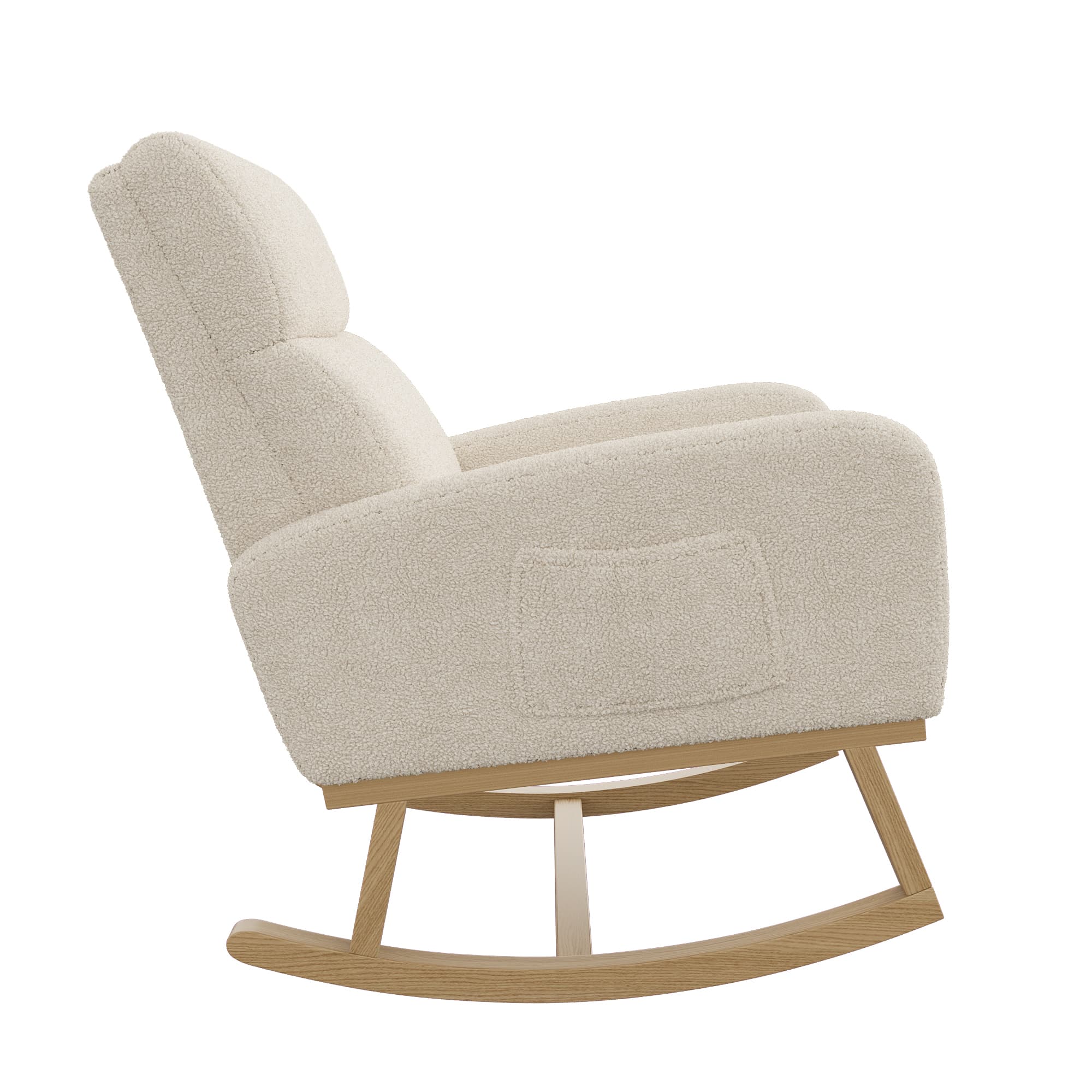 Chaise à bascule bébé/enfant/salon : rembourrée (milieu du siècle), moderne confortable, poches latérales - 8