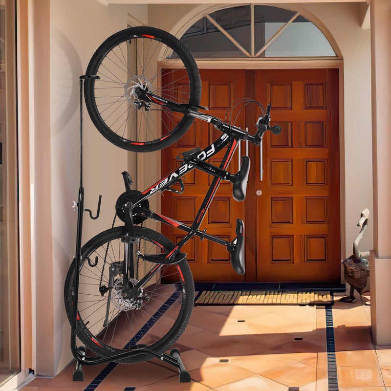 2 suportes de chão verticais para bicicletas 3 funções para pendurar, ajustar horizontal e verticalmente Suporte para bicicletas de 20 a 29 polegadas - 5