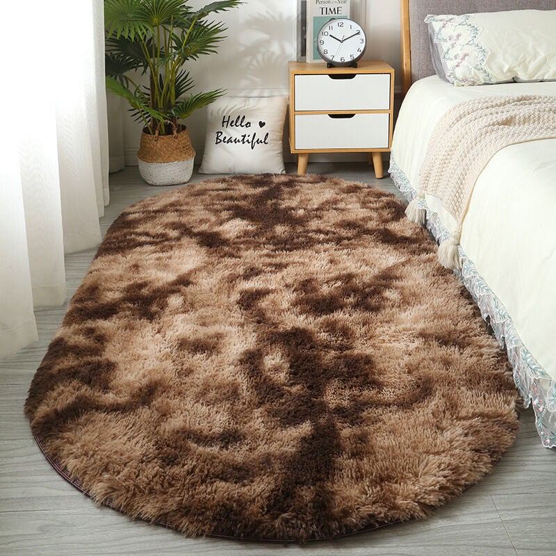 Covor Tie-Dye Maro, 60x180cm, Plush Ultra Moale, Covor Rotund Modern Moale, Covor Decorativ de Interior Antiderapant
