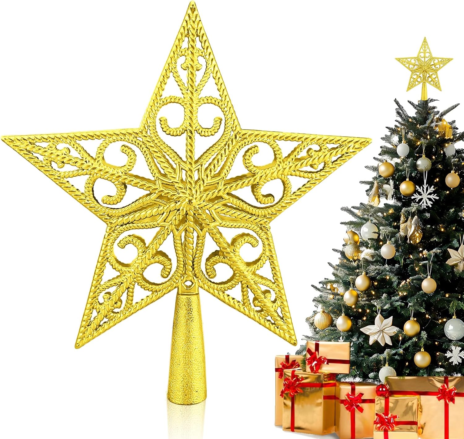 Topper Sapin De Noel Étoile Noël Decoration Topper Paillette Suspension