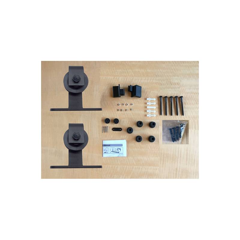 Rail porte coulissante - 2M - Porte en bois - Noir - SECURY-T - 4