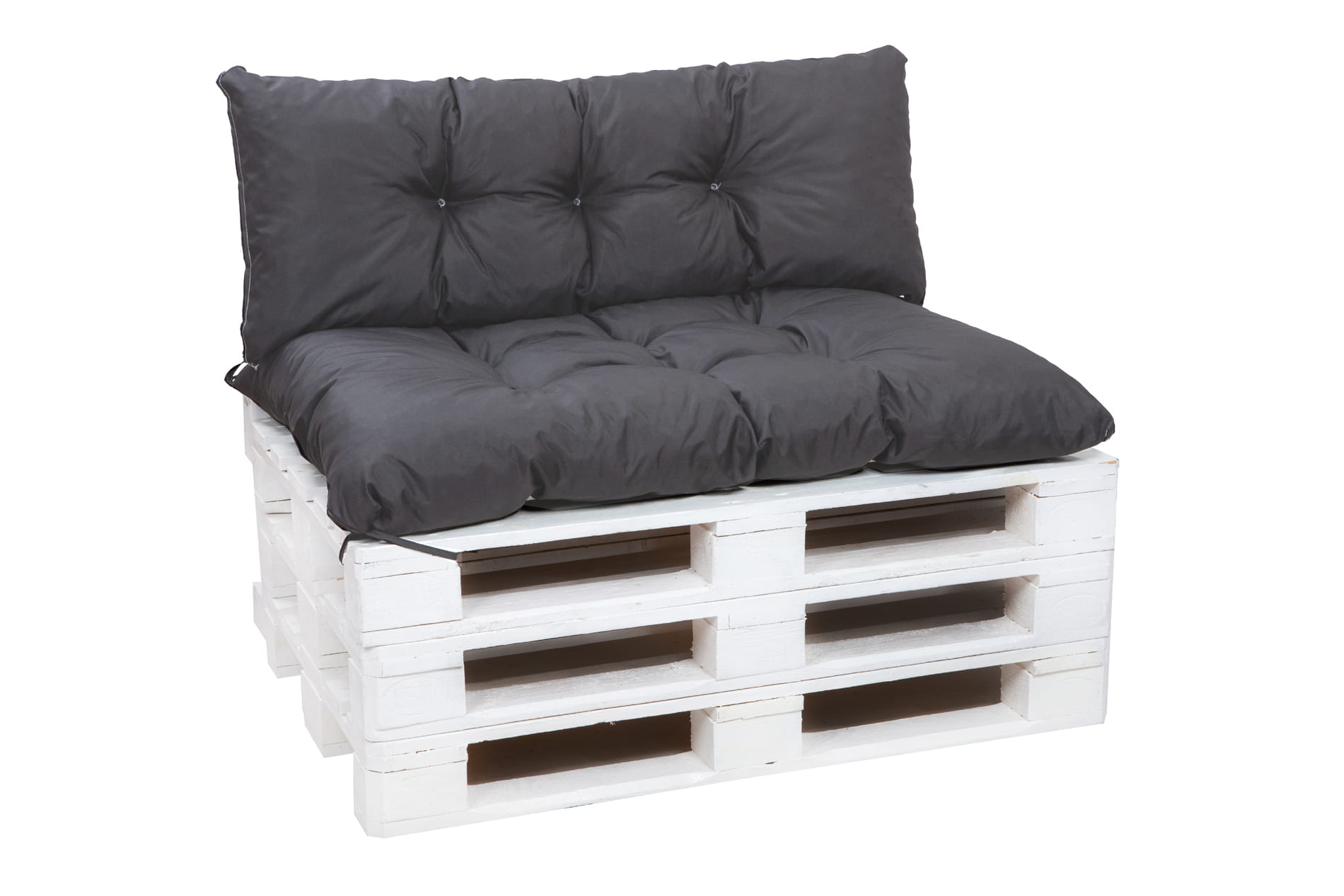 Set cojines para palets 120x50 asiento-respaldo 120x40cm azul, cojines para sofá de exterior/cojines de jardin con respaldo, colchones para palets
