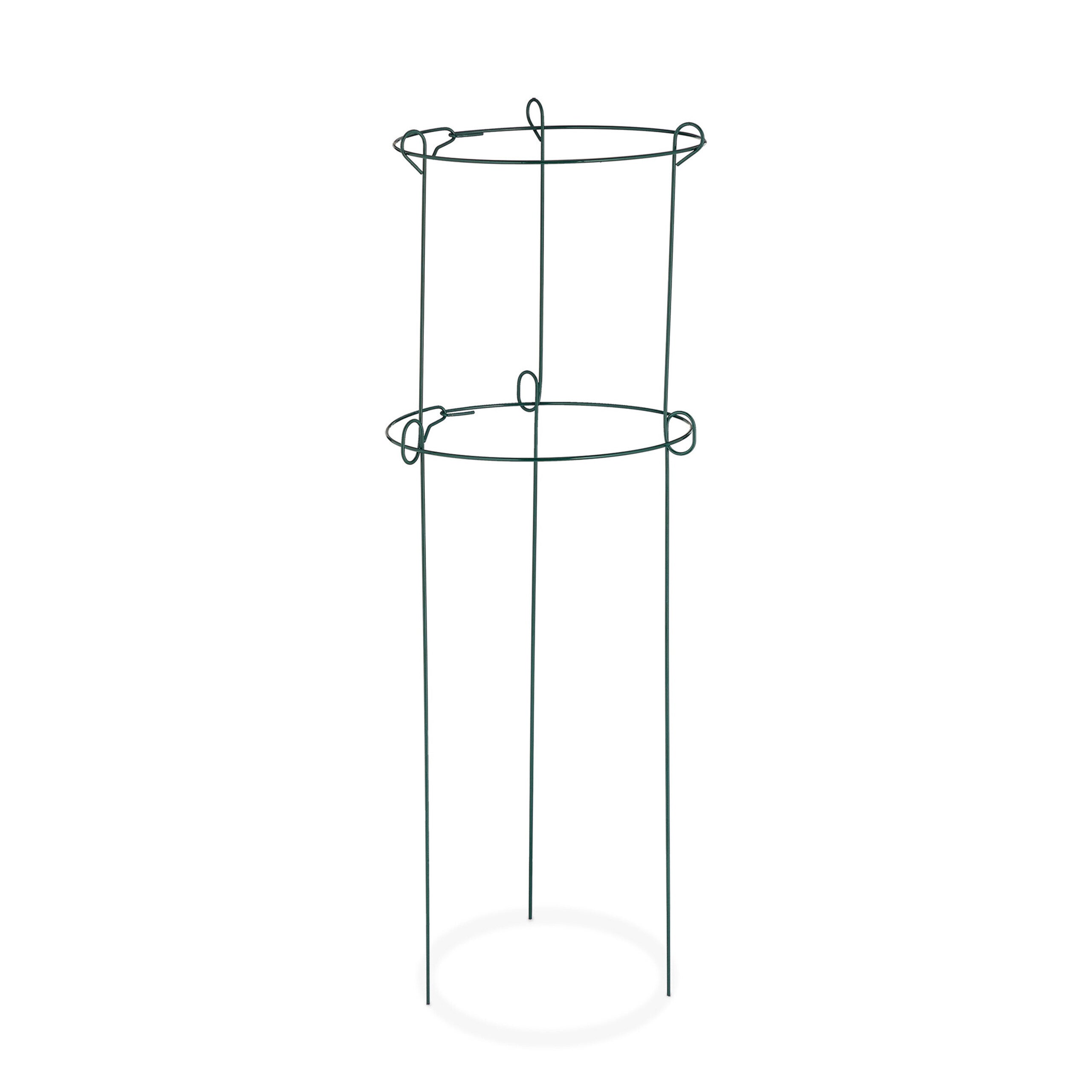 Tuteur autoportant pour plantes grimpantes, lot de 4, à 3 pieds, pour rosiers et tomates, en acier, 75,5 x ø 26 cm, vert foncé, Relaxdays - 8