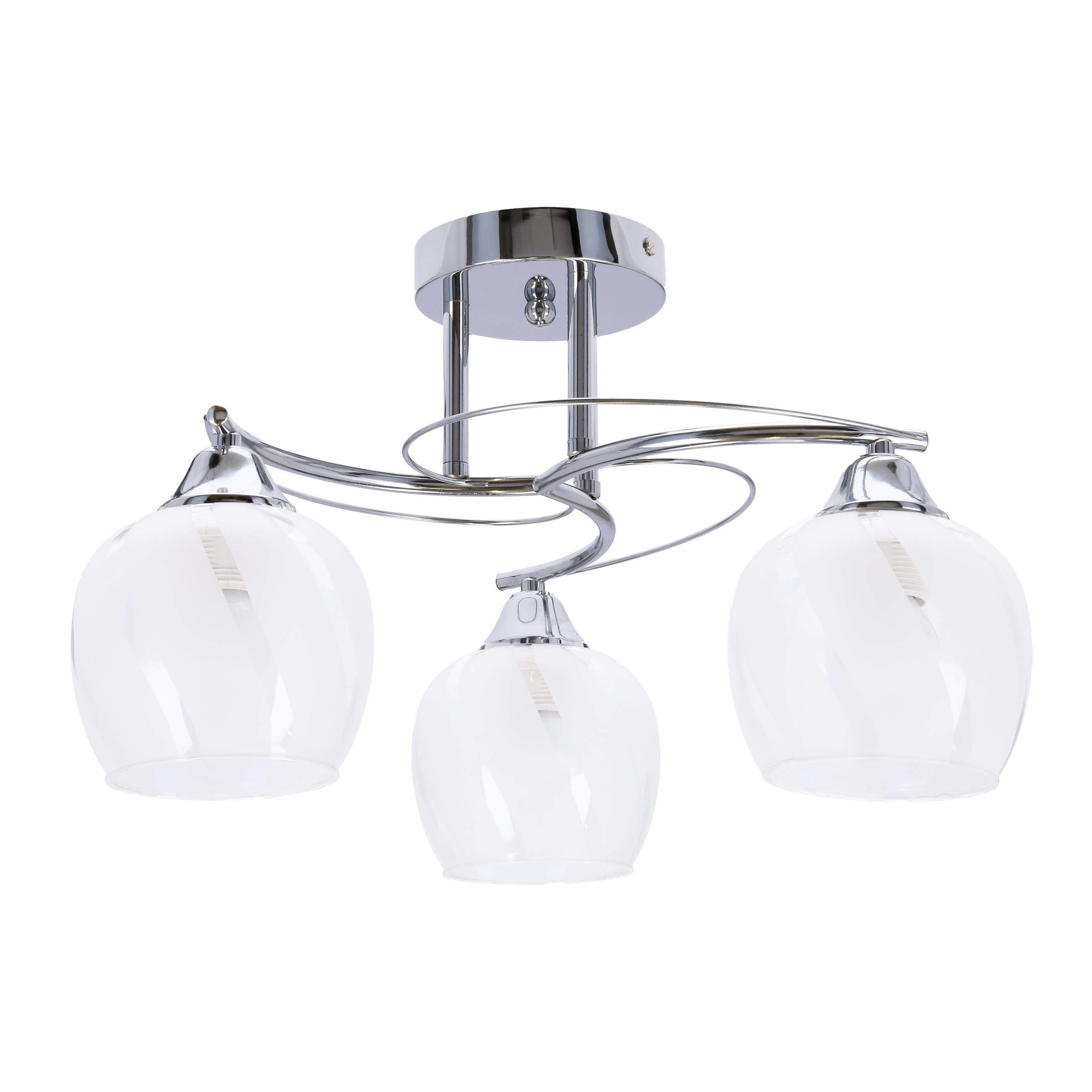 Lampa sufitowa przezroczysty wzór na kloszach Prego chromowana-srebrna 3xE27x40W metal wym:27x48x48cm IP20 Candellux - 2