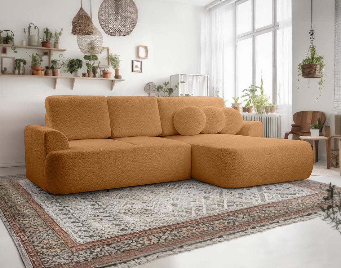 Canapé d'angle droit MODUS Tissu bouclette
