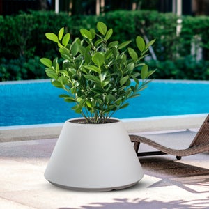 Vaso Da Fiori Decorativo KADAX Con Inserto Interno - Rotondo - Plastica - Per Interni Ed Esterni Grigio 30 Cm 83765142