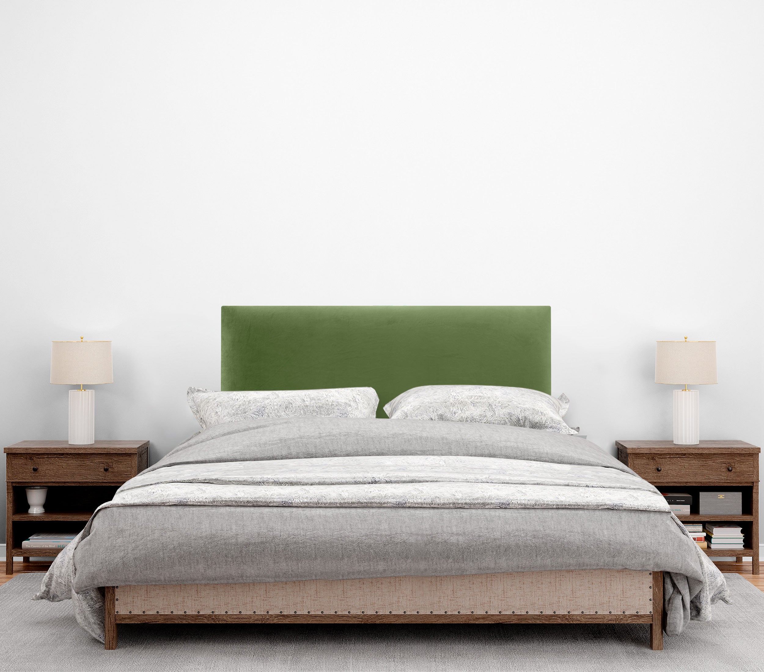 DHOME Testiera in Velluto Liscio Camera da letto Imbottita con Testiera Imbottita Moderna di Fascia Alta (Verde Giungla, 80x50cm) - 4