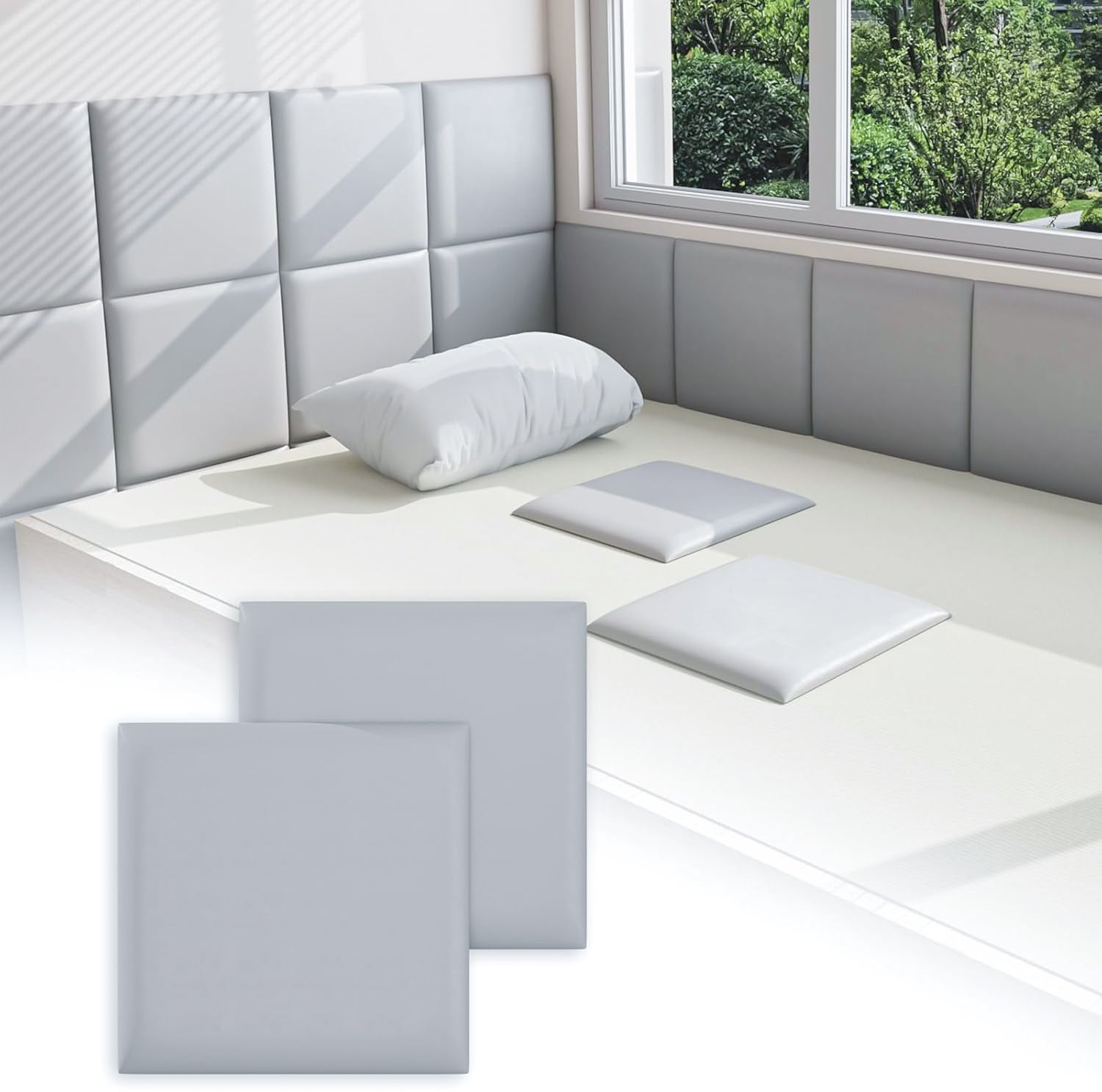 Panneaux Muraux Autocollants Marbre - Lot De 10 Carreaux PVC 60x30cm (Blanc Marbré, Adhésif Fort)