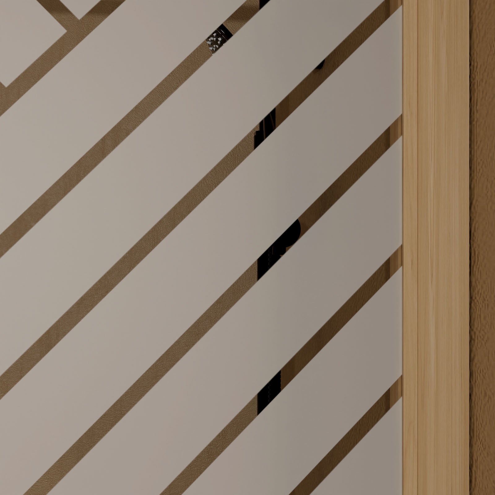 Paroi de douche 120x200 HINATA - Style Japandi Geometrique - Cadre Effet Bois - Verre 6mm - 6