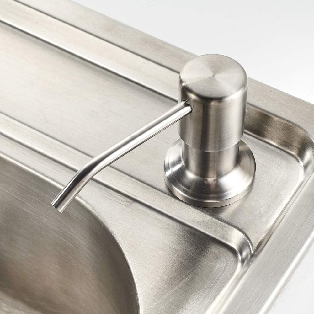 Distributeur de savon pour évier de cuisine, bouteille brossée de 500ml, diffuseur à pompe de liquide, distributeur caché pour lave-vaisselle - 2