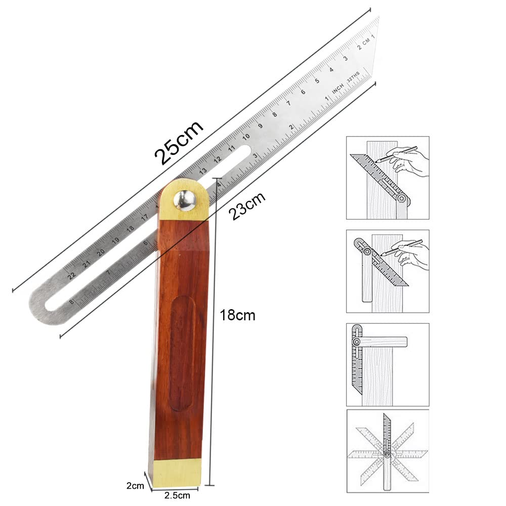 Kit Jauges D'Épaisseur 32 Lames Droites + 16 Lames Coudées + Équerre 250mm - Acier Inoxydable Métrique/Impérial