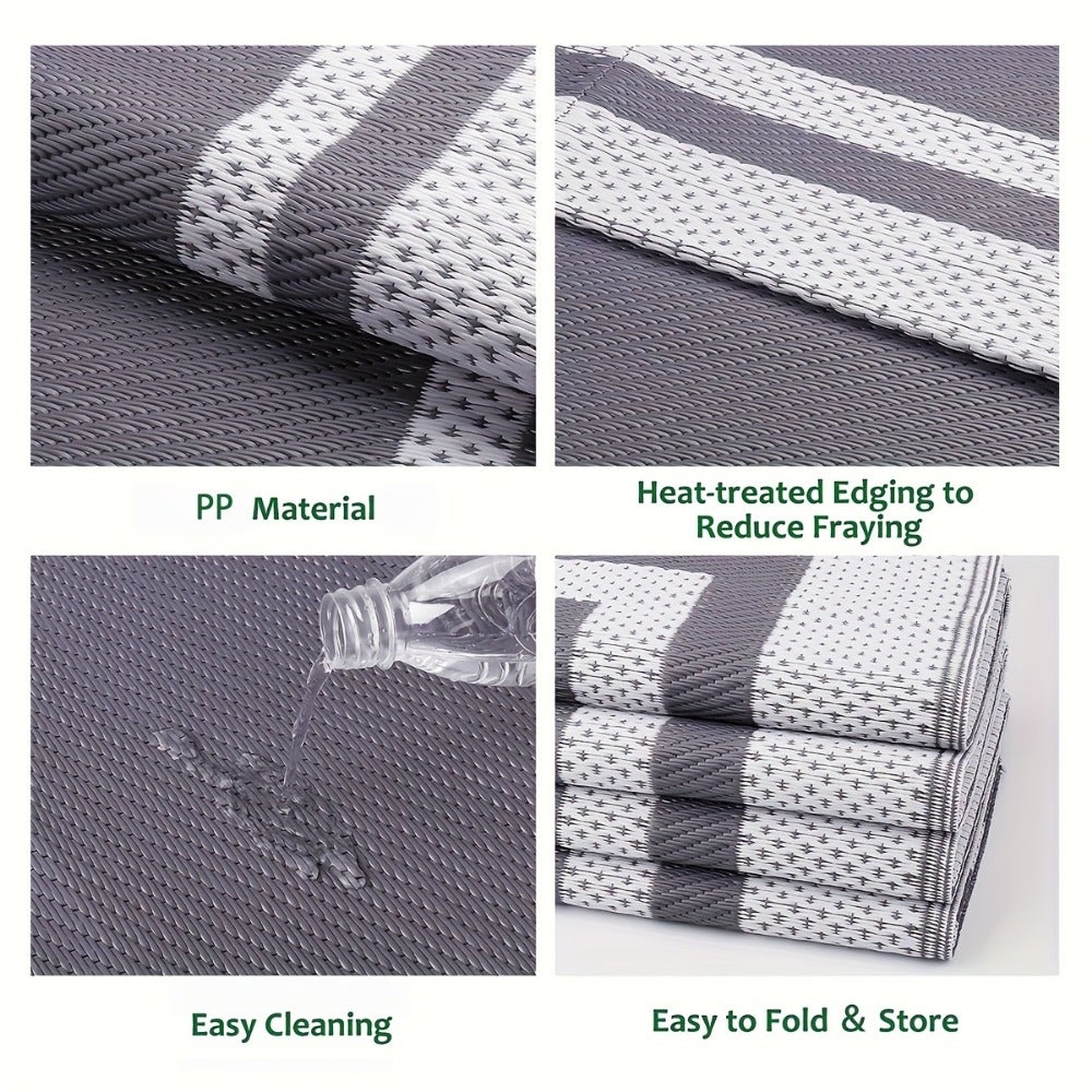 Tapis D'extérieur Pour Toutes Les Saisons,Texture Tissée,Idéal Pour Les Balcons,Terrasses,Camping-cars,Pique-niques Et Tapis Décoratifs,122x183cm - 7